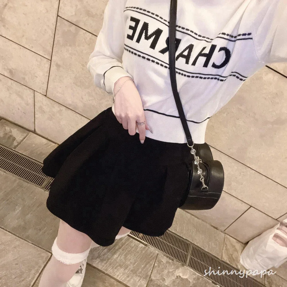 Japanese Style Mini Skirts for Women Mine Mass-Produced Sweet Black Skirt Culottes Autumn Summer Ruffled Pleated Short Skirt