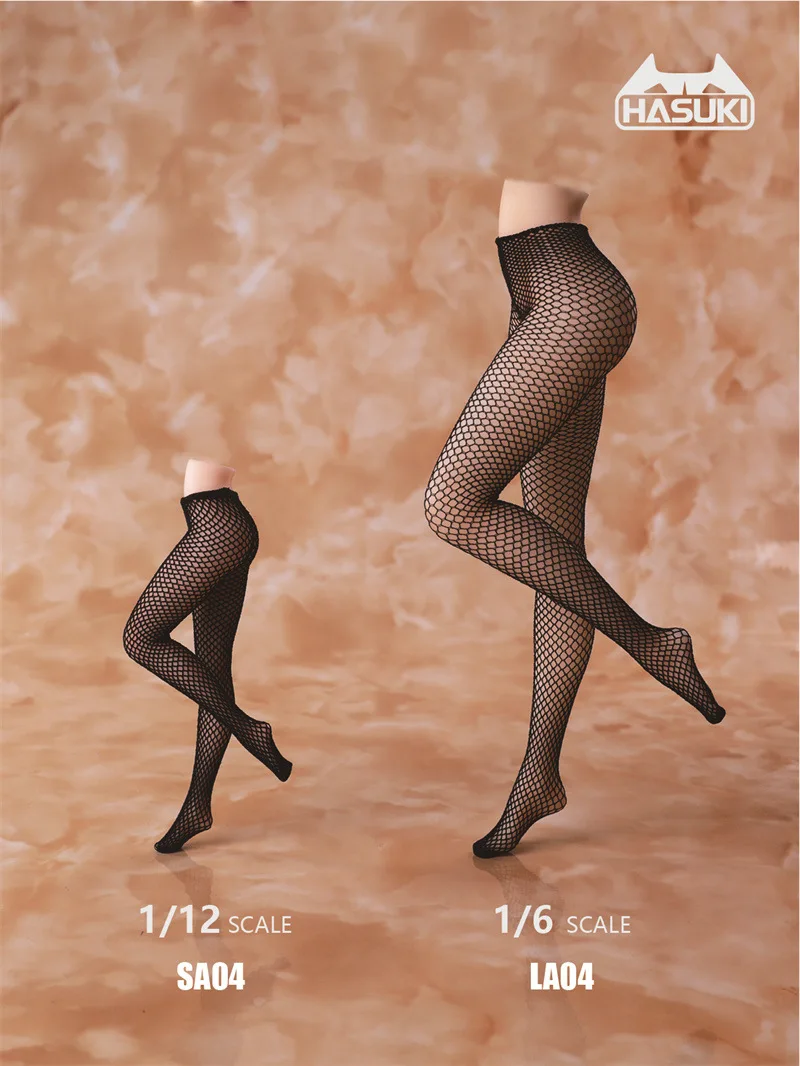 HASUKI SA04 6 Colors 1/12 Women's Accessory 3D Shereo Fishnet Leggings Stockings Seamless Pantyhose Model for 6'' Action Figure