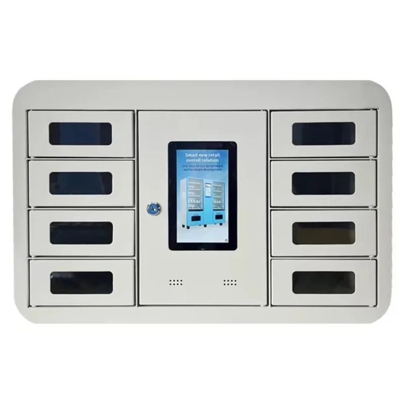 

Europe Popular Mini Wall-Mounted Lattice Vending Machine With Electronic Payment System SDK Function Plaid Design