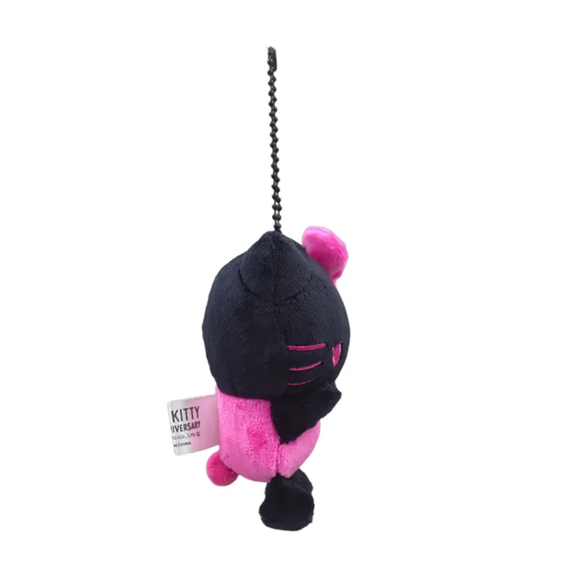 Sanrio Black Skin Hello Kitty Plush Toys Kawaii Cartoon Backpack Decoration Keychain Decoration Doll Girl Birthday Creative Gift