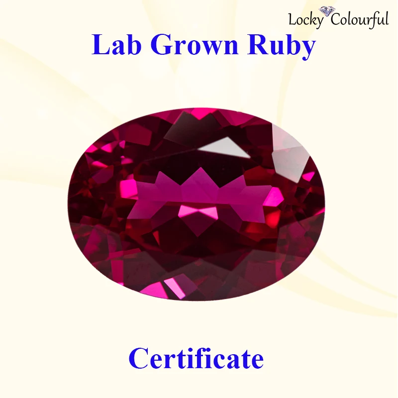 

Lab Grown Ruby Oval Shape Rubellite Color Top Quality Charms Selectable AGL Certificate Beads for Diy Jewelry Making Necklace