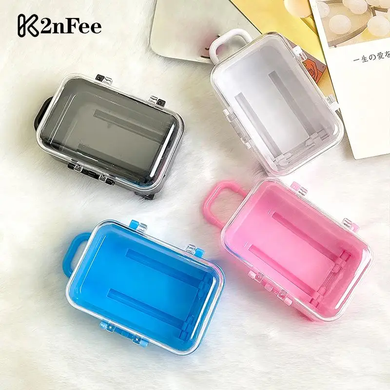 Creative 3D Trolley Box-shaped Storage Desktop Necklace Earring Rings Organizer Decoration Mini Suitcase Jewelry Storage Boxes