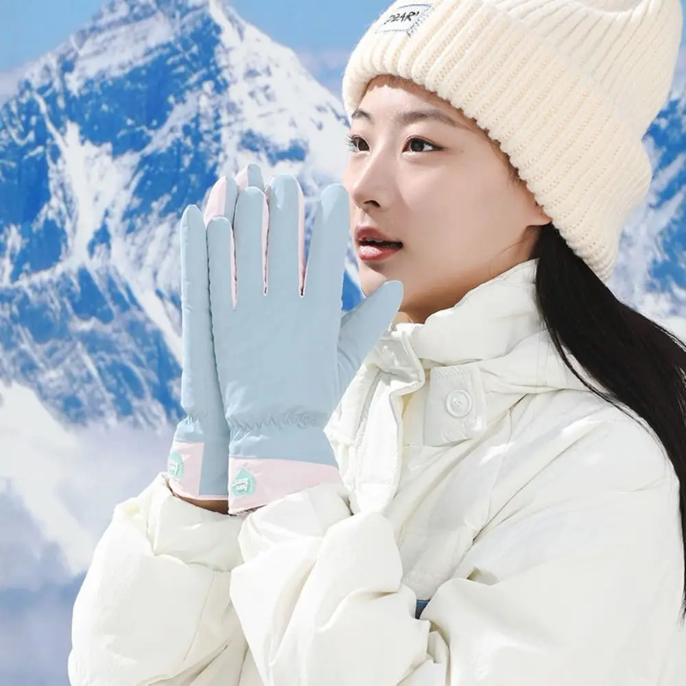 

Thickened Women Winter Gloves Breathable Full Finger Bicycle Touch Screen Gloves Touchscreen Cold Resistance Skiing Mittens