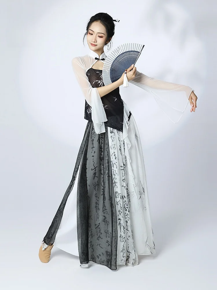 بدلة ممارسة الرقص الكلاسيكي من Ele، مجموعة أزياء الأداء النسائية المتدفقة، المرحلة الاحترافية جاهزة لجميع المواسم #2