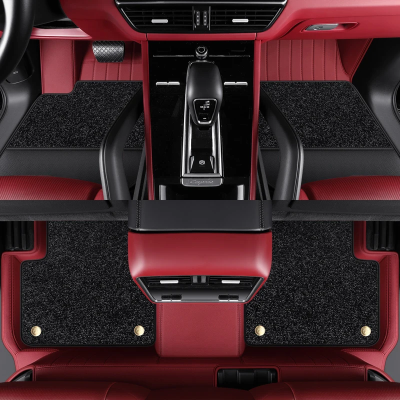 Custom Fit Car Accessories Cowhide Leather Floor Mat Interior ECO Material for Mercedes-Benz ml350 GLS GLB Benz w204 w205 w211