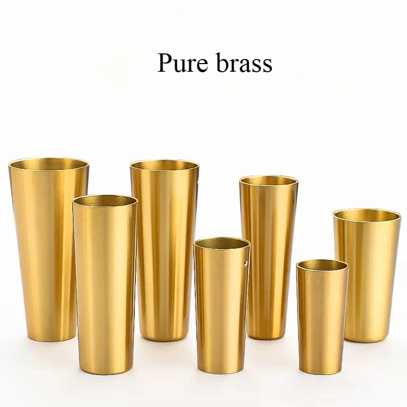 2PCS Modern Brass Foot Covers Round Furniture Solid Wood Sofa Leg Tables Chairs Brass Accessories Gold Tapered Tube Copper Sets