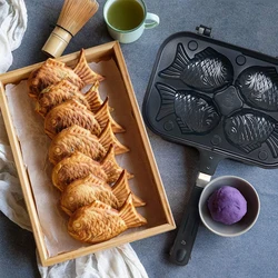 Japońska patelnia Taiyaki do ciasta Gofrownica do naleśników Wypiekacz do chleba Podwójna ryba Deser Patelnia do smażenia Gofrownice do domu DIY Gotowanie Impreza Deser