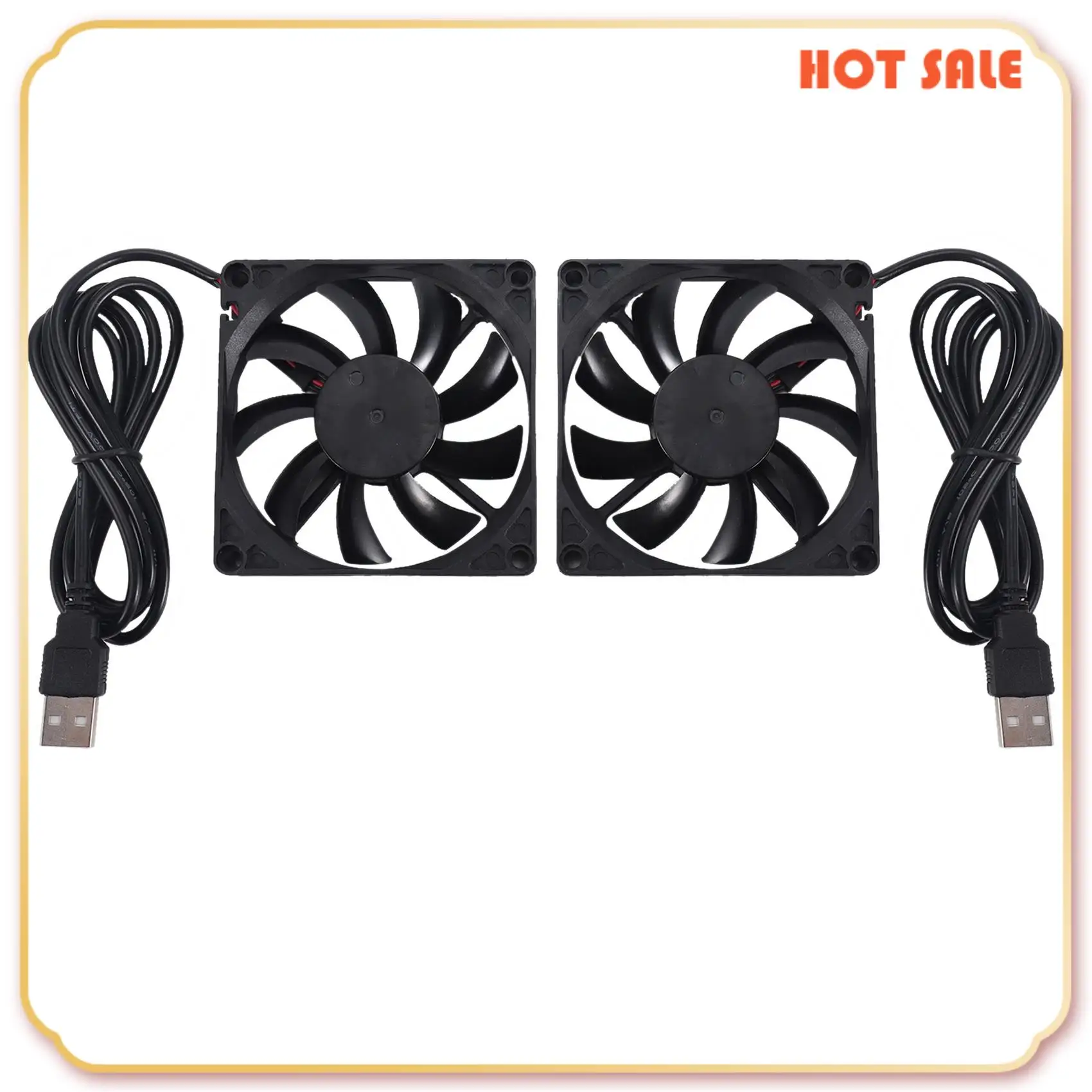 

ABFA 80Mm 5V USB Fan 80Mm 8Cm 8015 Brushless DC Cooling Fan PC Computer Router Case Fan Cooler 2Pcs