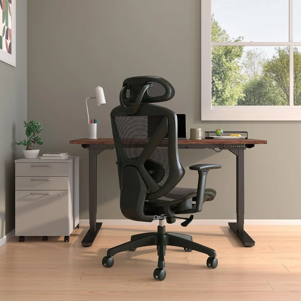 Silla de trabajo giratoria de malla ergonómica, silla ergonómica transpirable de malla, cómoda silla de oficina de material transpirable