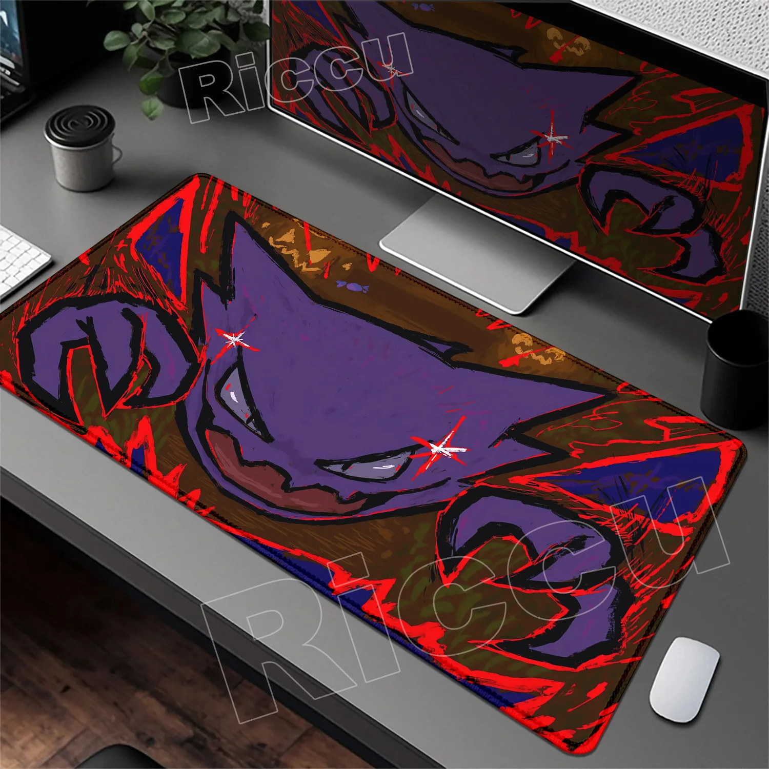 

New HD Printing Anime Pokemon Mouse Pad Gengar Charizard Eevee XXL 900x400mm Mousepad Computer Keyboard Pad Accessories Desk Mat