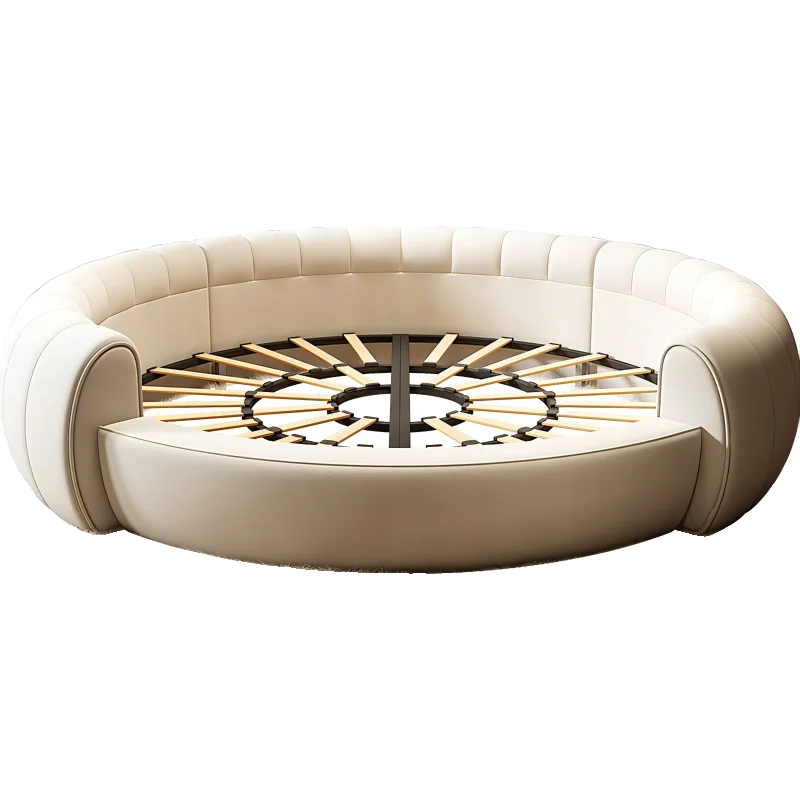 Round Confortable Bed Aesthetics Quality King Size Apartment Unique Bed Frame Modern Wedding Cama De Casal Bedroom Furniture