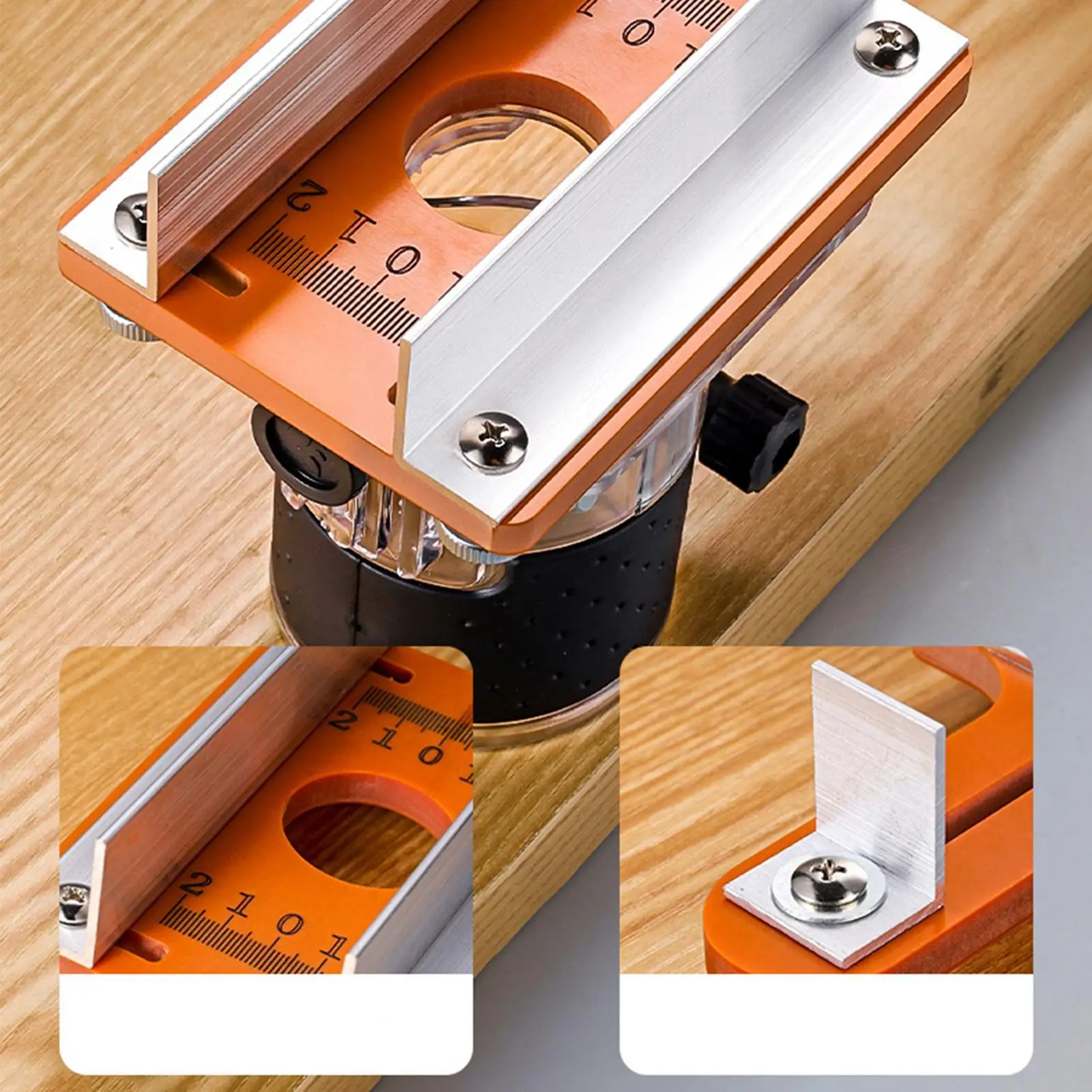 Plantilla de esquina del enrutador, plantillas de enrutamiento de radio de esquina de precisión, tablero ajustable, guía de herramienta de ranurado de arco para carpintería hecha a mano