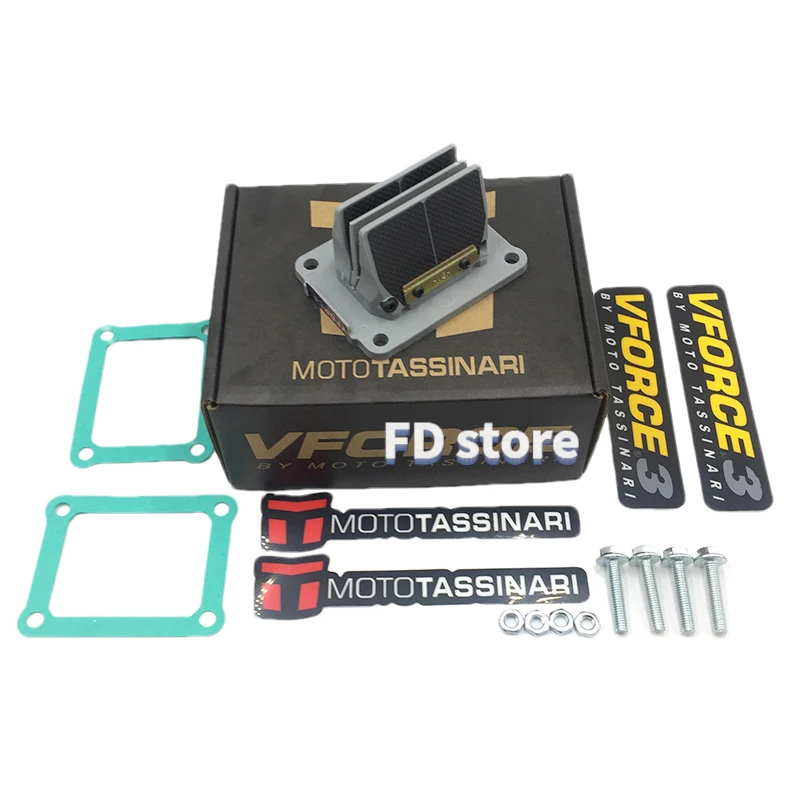 Zestaw zaworu kontaktronowego z włókna węglowego V Force3 CR125 NSR 1987-2000 2002 V-Force Delta 2 Klatka zaworu kontaktronowego