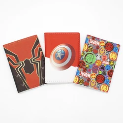 Creative Cartoon Marvel Passport Cover Travel Accessories Men Leather Passport Holder Spider-Man Captain America ID Card Holder