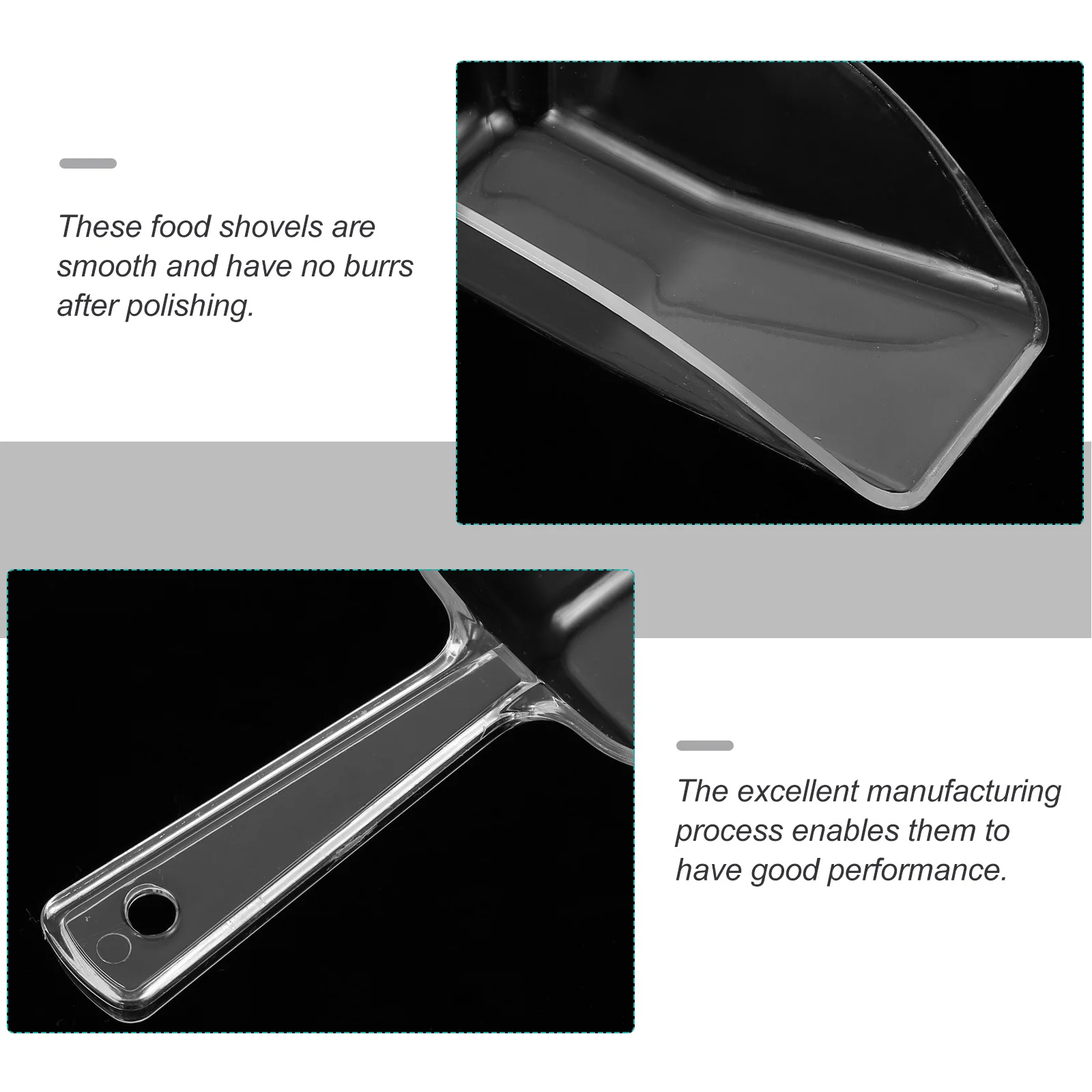 

6Pcs Clear Plastic Ice Scoop Set Mini Scoopers for Weddings Buffet Candy Dessert Protein Powder Serving