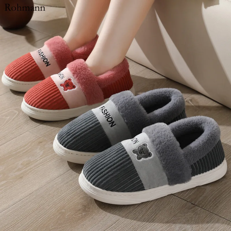 

2025 winter bag heel home thick-soled non-slip warm and fleece couple home cotton shoes