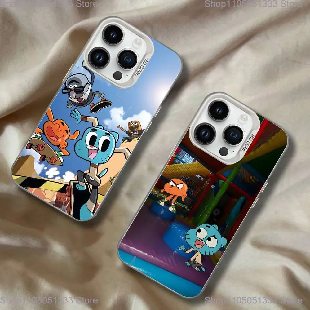 

A-Amazing World of G-Gumbal Phone Case For iPhone 16,15,14,13,12,11,Pro,XS,Max,Plus,Mini,SE White Candy Matte Shockproof Cover