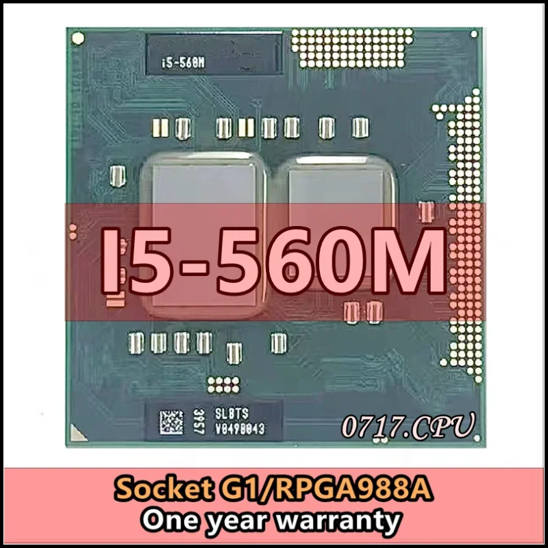 معالج i5-560M i5 560M SLBTS 2.6 جيجا هرتز ثنائي النواة رباعي الخيوط 3 واط 35 واط مقبس G1 / rPGA988A