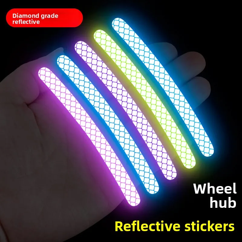 

Colorful Car Wheel Reflective Stickers Tire Anti-collision Strip Personalized Creative Motorcycle Electric Car Stickers Single