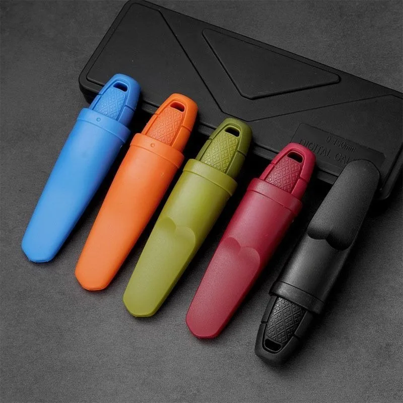 Stainless steel fruit peeler with blade sheath, non-slip rubber handle, all-steel integrated small kitchen knife, CNC-machined