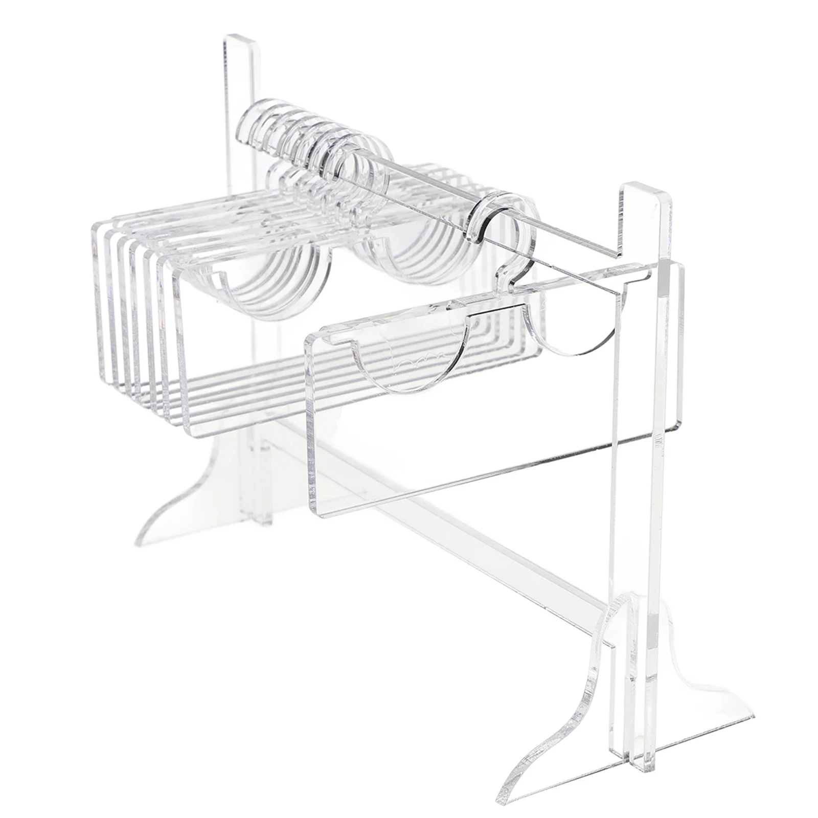 Organisateur de cils en acrylique Transparent, support d'affichage de rangement de faux cils, étui de voyage Portable en forme de cintre