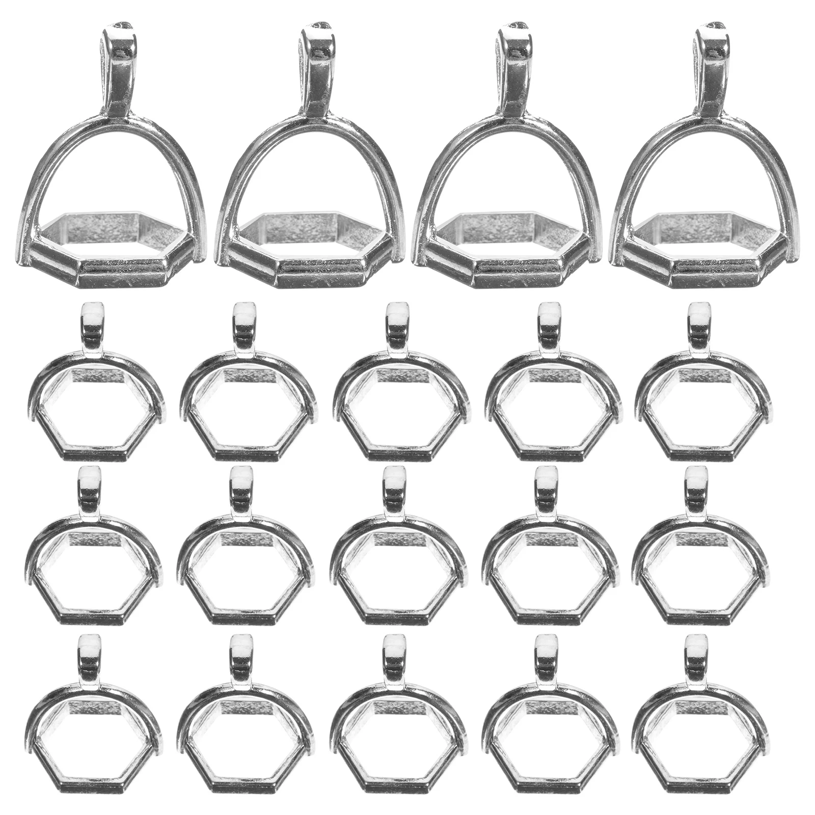 

50pcs Alloy Pendant Connector for Necklace Hexagon Linking Pendants Earrings DIY Metal Charms Bracelets Jewelry Parts