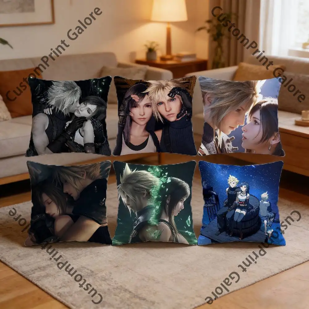 

Cloud Tifa Cloti ff7 Polyester Printed Pillow Cover Square 30 35 40 45 50 55 cm Soft for Sofa Bed Car Home Decor