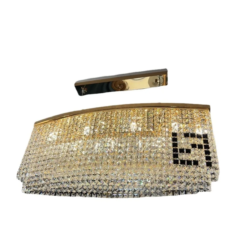 

Postmodern simple light luxury crystal chandelier restaurant creative personality dining room rectangle