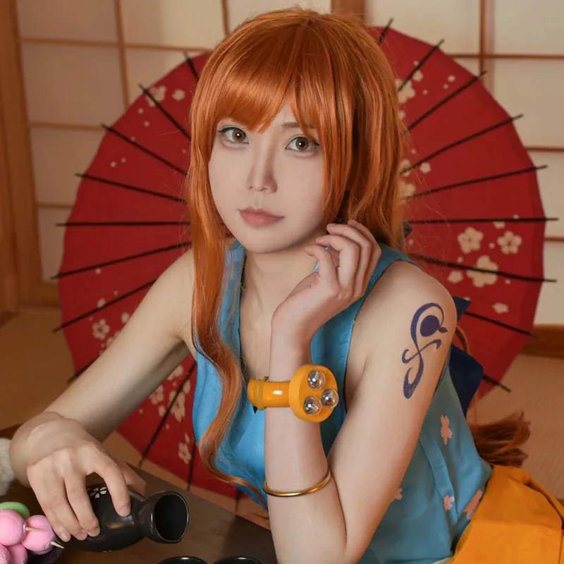 CyAnime Nami Cosplay Wood Bracelet Nami Cos Pointer Watch Bracelet Prop For Women Halloween Carnival Roleplay Costume Party Gift