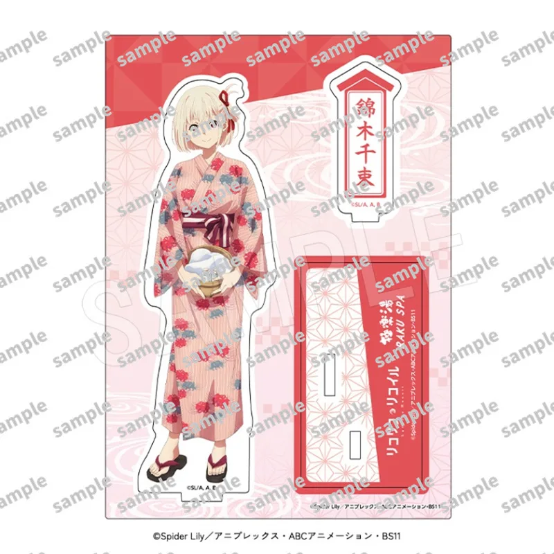 Hot Anime Lycoris Recoil Figure Nishikigi Chisato Inoue Takina Cosplay Kimono Acrylic Stand Model Plate Desk Decor Standing Sign