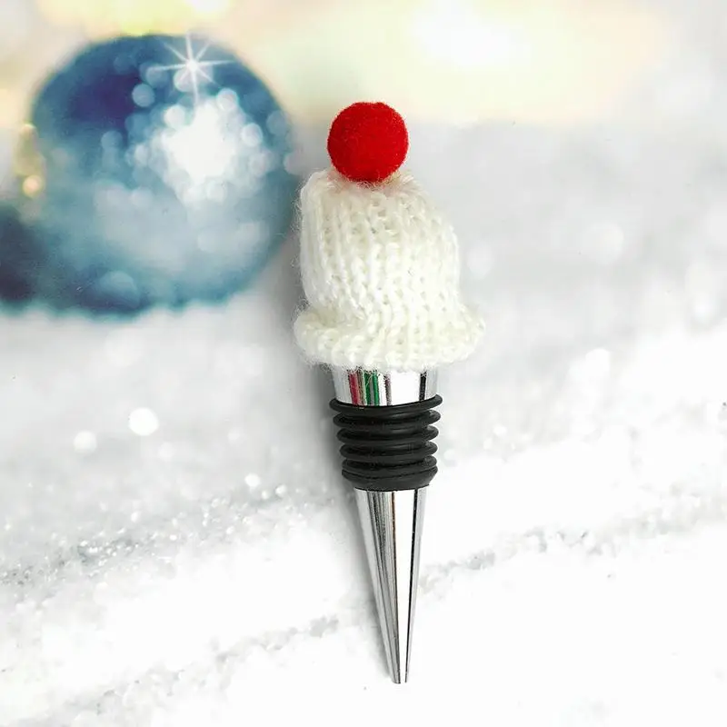 Tappi per bottiglie di vino Cappello da Babbo Natale Chiudi per bottiglie di vino Tappi per bottiglie di bevande per vino Tappi per vino decorativi riutilizzabili Conservatore di vino
