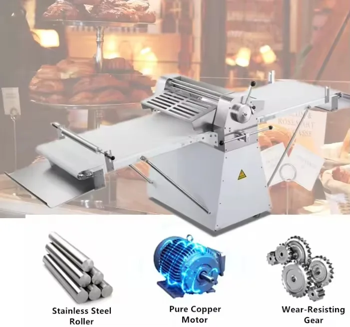 Dough Sheeter Machine Detachable Roller Assembly Easy Sanitizing For Food‑safe Pastry Making Custom