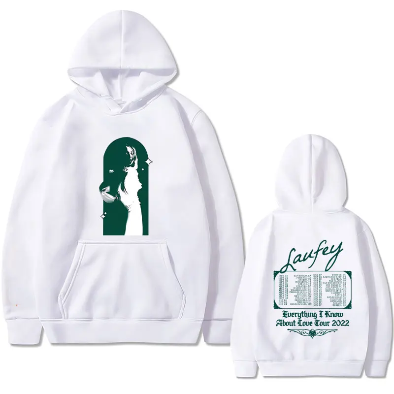 

Laufey Everything I Know about Love Tour 2022 Print Pullover Male Oversized Sweatshirt Men Women Fashion Fleece Cotton Hoodies
