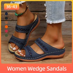 2024 Women Summer Sandals Casual Comfortable Open Toe Slippers Orthopedic Footbed Fashionably Trend Versatile Slip On Slides