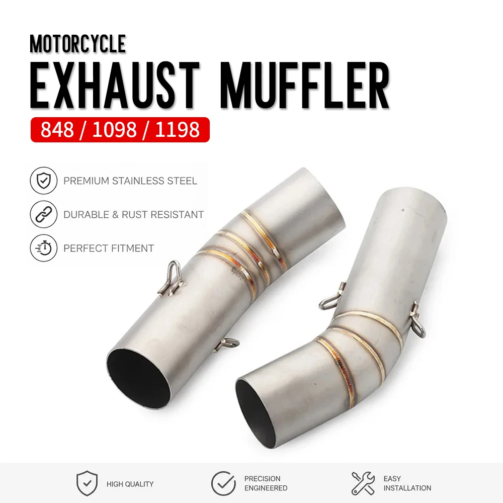 

848 1098 1198 Motorcycle Exhaust Muffler Middle Link Pipe For DUCATI 848 1098 1198 Connect Slip On Connector