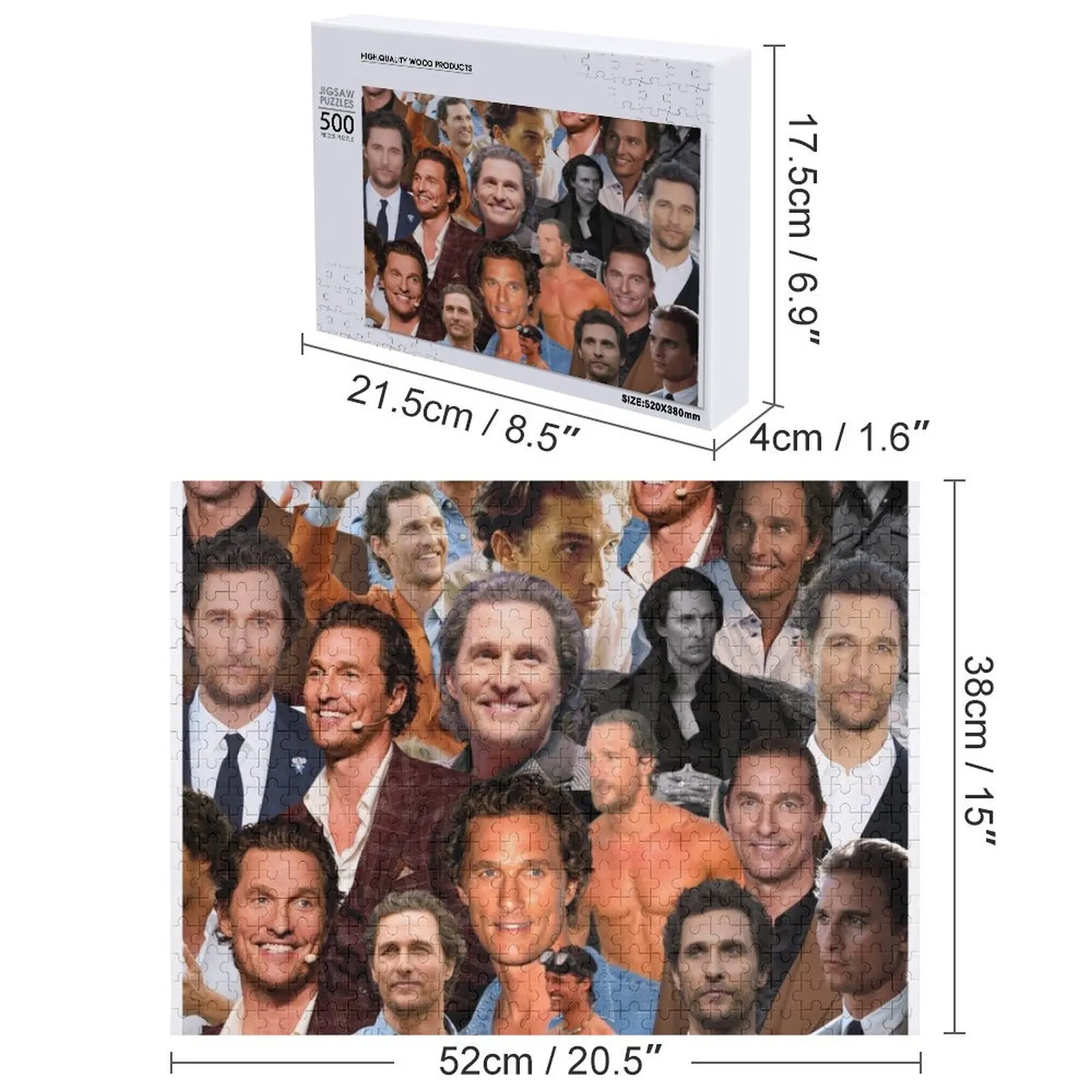 ماثيو ماكونهي صورة مجمعة اللغز الخشب صور شخصية مخصصة الخشب شخصية اسم لغز