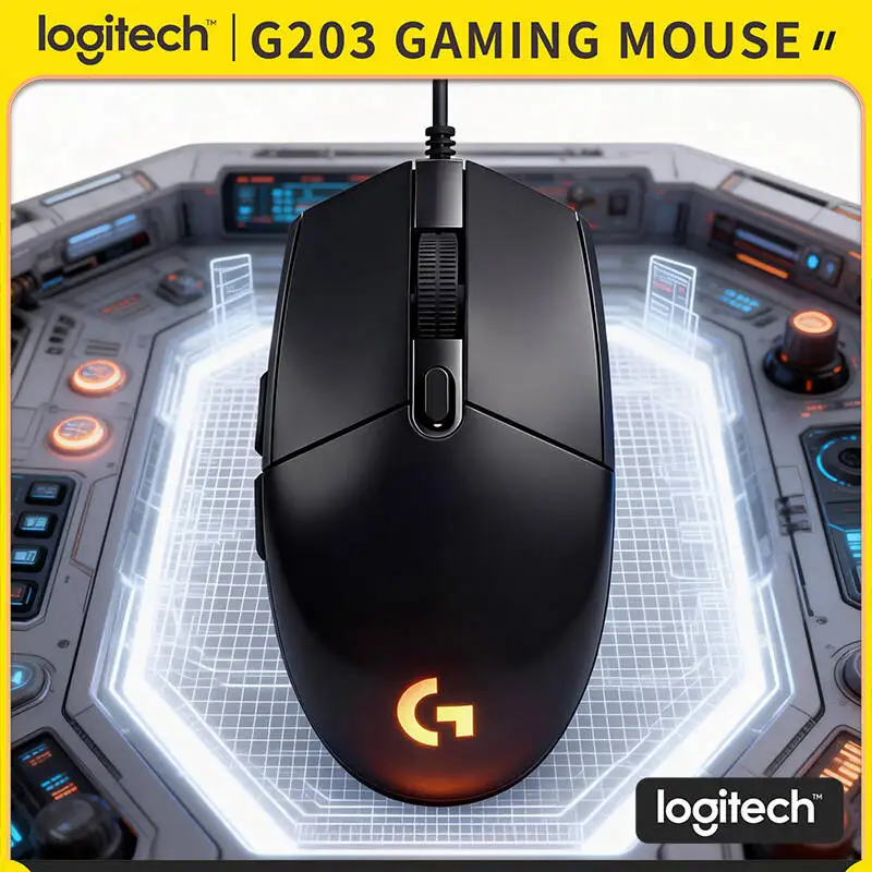 

Logitech G203 wired USB gaming mouse, 8000 DPI, color wave lighting effect, lightweight, very suitable for office and gaming Tri