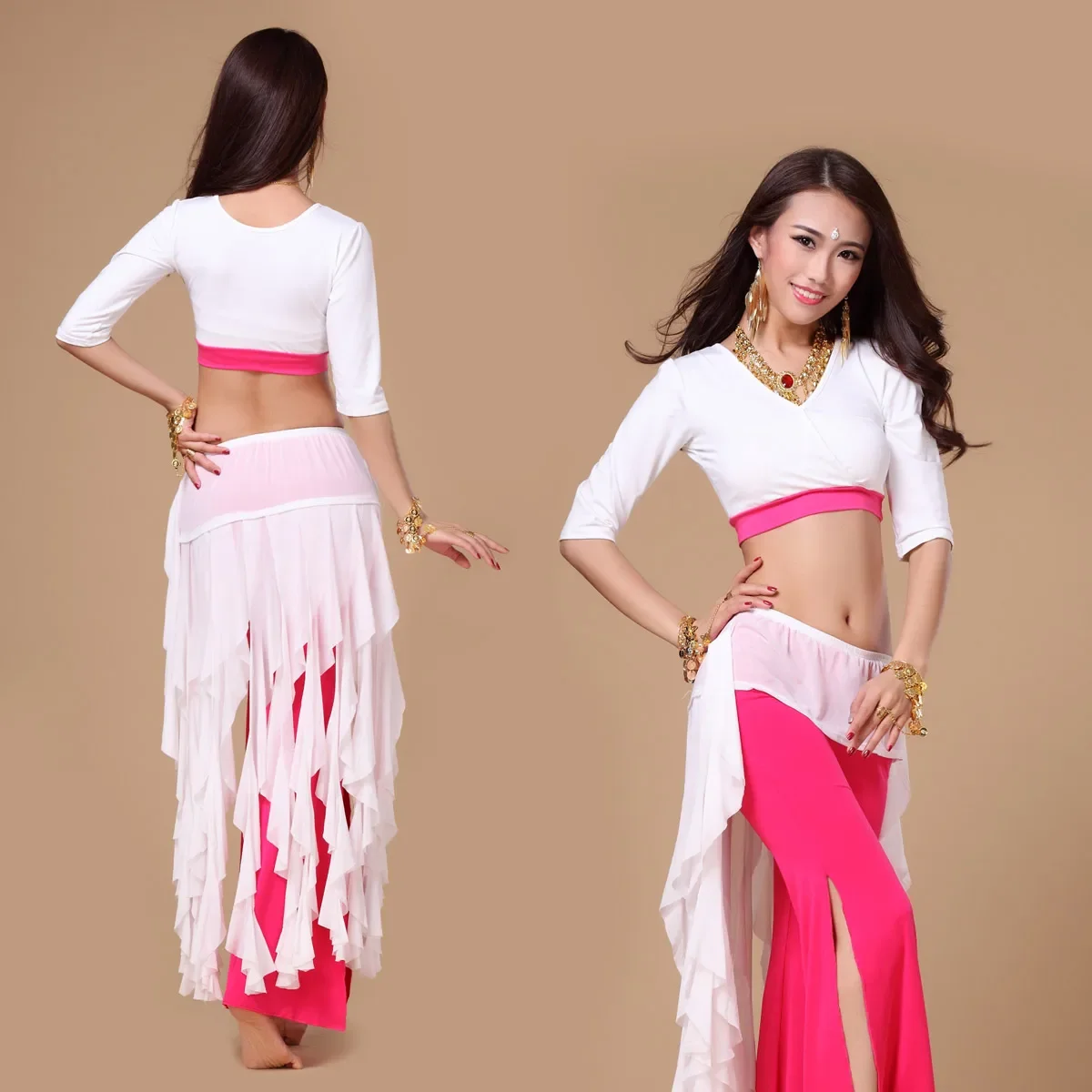 Women Belly Dancing Costume Female Sexy Practice Belly Dance Costume Set Top+pants+belt Belly Dancer Wear Exercie Set 18