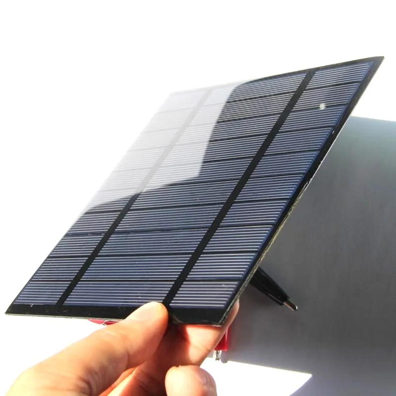 BUHESHUI 2.5 ワット 5 V ソーラーパネル多結晶太陽電池 + クリップソーラー充電器 3.7 V バッテリー 150*130 ミリメートル 2 個送料無料