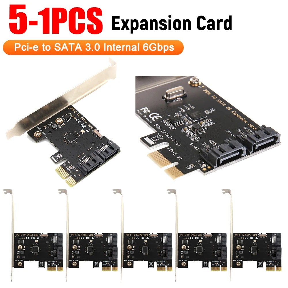 

PCI-E To SATA 3.0 Adapter 6Gbps PCI Express SATA 3.0 Controller Card 2 Ports for Windows (R) XP/Server2003/Vista/7/8
