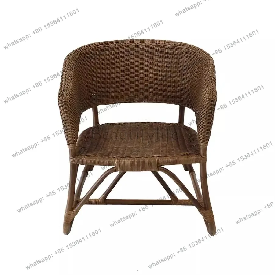 Natural vine handmade wabi-sabi wind home balcony B & B backrest rattan chair