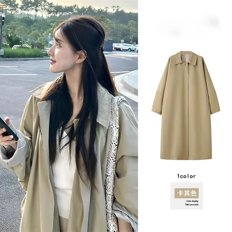 

Trench Coat Women Commuting Daily Notched Sleeve Office Outerwears Coats Clothing Lace Up Apricot Full Thick Outwears Cotton