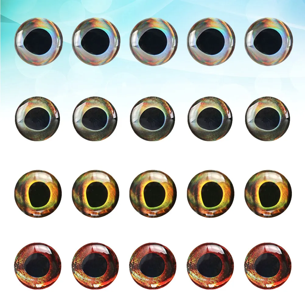

20Pcs 4D Fishing Lure Eyes Epoxy Holographic Artificial Lifelike Adhesive Fly Tying Materials DIY Baitfish Making Tools 3Mm