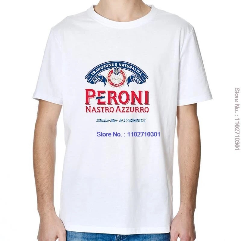 Peroni Nastro Italian Beer Men's Oversized T-Shirt Cotton Short Sleeve Harajuku Style Summer Streetwear Print Graphic Tee