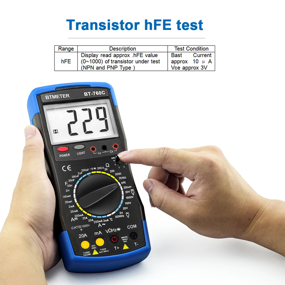 BT-760C Digital Multimeter Capacity Inductance DC/AC Voltage Test Temperature DC/AC voltage,DC/AC current,resistance,capacitance