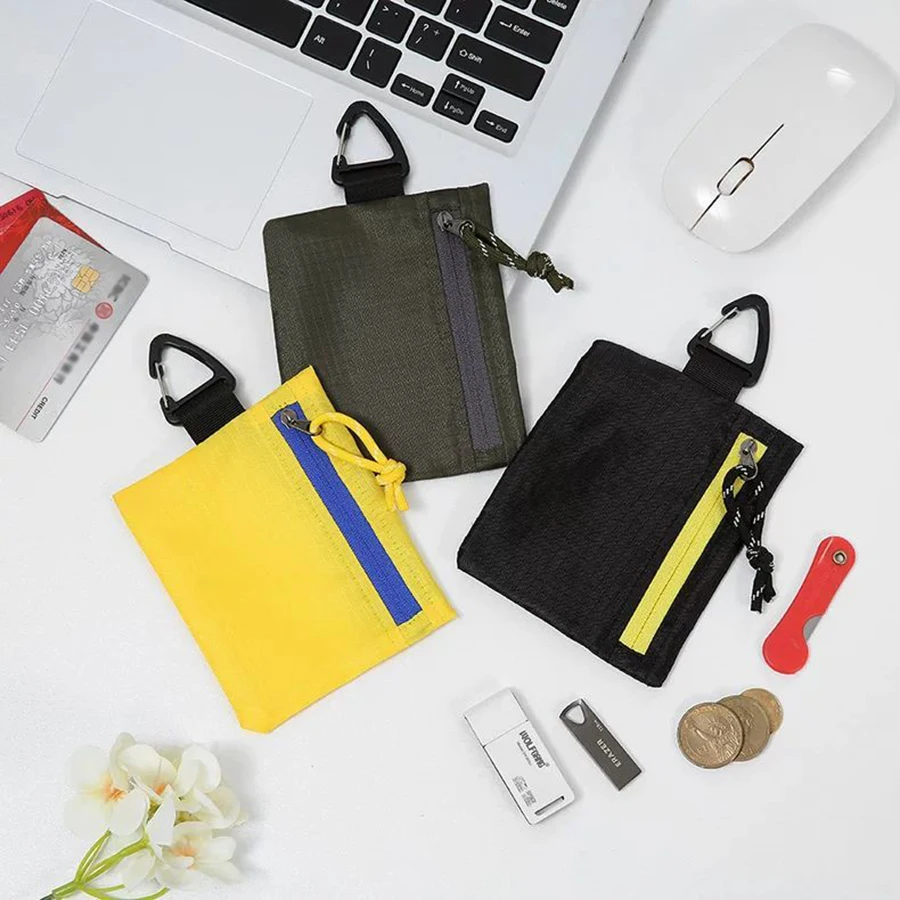 محفظة للعملات المعدنية مع طلاء السيليكون المتين، محفظة سفر صغيرة بسحاب، حقيبة للعملات المعدنية، حقيبة بطاقات كابل بيانات لسماعات الأذن #6