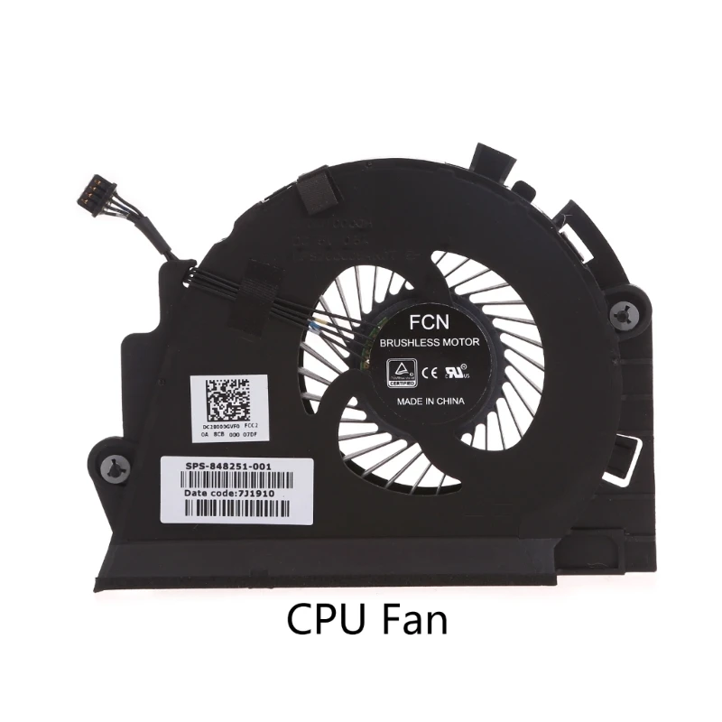 مروحة تبريد وحدة المعالجة المركزية وحدة المعالجة المركزية لأجهزة الكمبيوتر المحمول ZBook 15G3 بطاقة الرسومات برودة المبرد