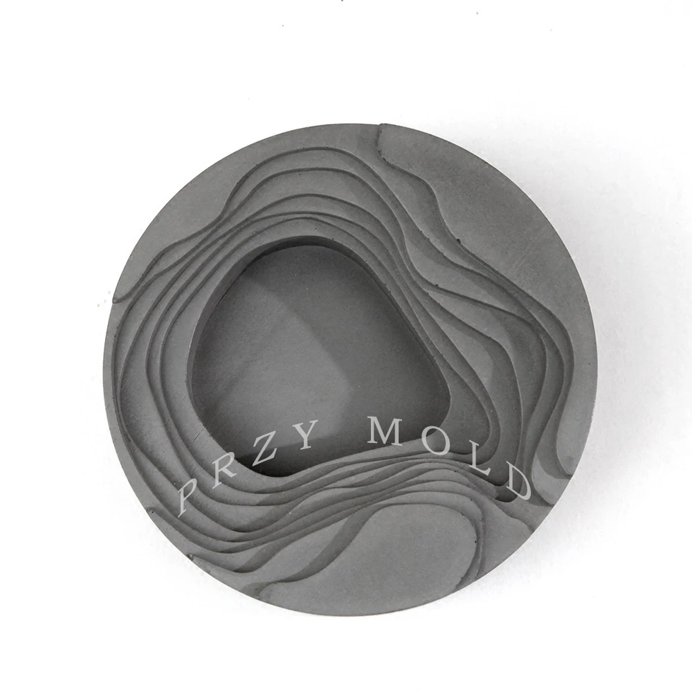 Mold Silicone Cement Ashtray Concrete Art Ashtray Storage Plate Terraced Fields Design Cement Life Supplies Mould Silica Gel 001