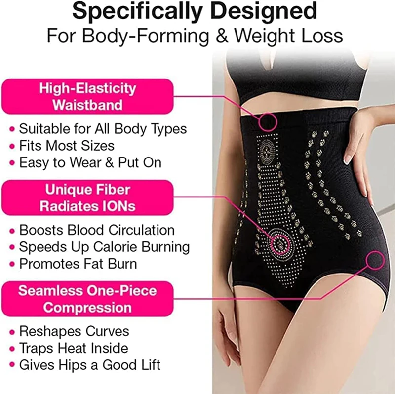 Unique Fiber Restoration Shaper Far Infrared Fat Burning Body Strong Shaping Briefs Tummy Control High Waist Underwear For Women