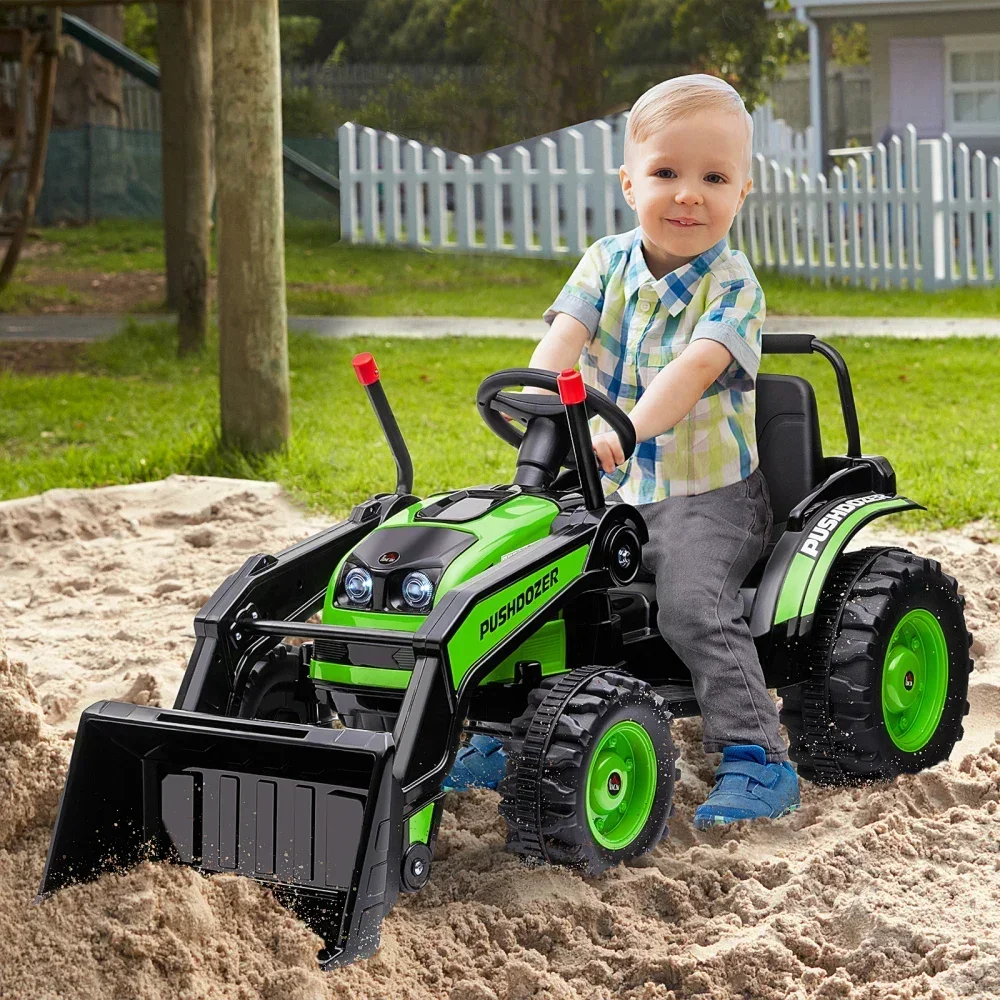 6V Kids Electric Ride On Excavator Toy With Adjustable Realistic Sound Light 2 Speeds For Ages 3-5 Outdoor Construction Play Car